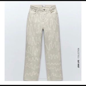 SLIM FIT - WIDE LEG - HIGH RISE ZW SIGNATURE DENIM JEANS - SAGE - SIZE 8